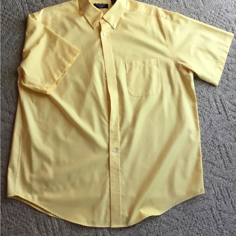 Roundtree & Yorke Short-Sleeve Button-Down Shirt in Yellow